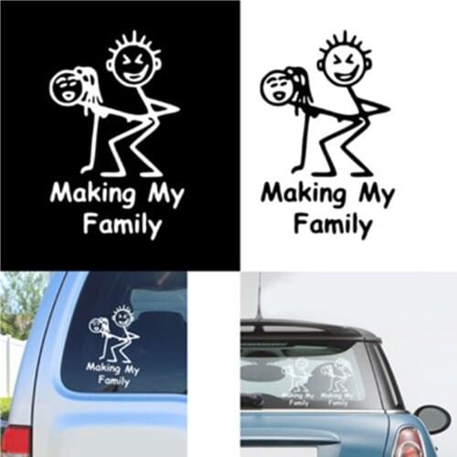 15CM * 9.5CM Making My Family Stick Figure Funny Sex Car Styling Vinyl Decal Car Sticker For Black Sliver #B1317