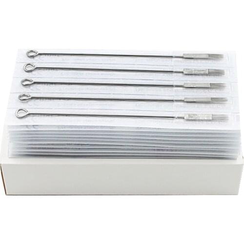 50pcs 4F Top Quality Disposable Sterilized Tattoo Needles Flat Shader Stainless Steel for tattoo tips tattoo grip Supply