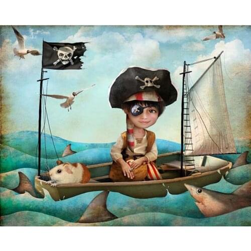 5D DIY Square/Round Full Diamond Painting Cartoon Little Pirate Diamond Embroidery Full Cross Stitch Pattern Home Decoration
