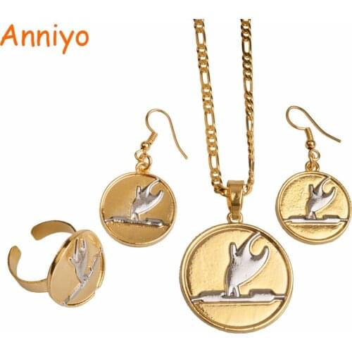 Anniyo Two Tone PNG Pendant Necklaces Earrings Free Size Ring for Women Girls,Papua New Guinea Jewellery Ethnic Gifts #098006