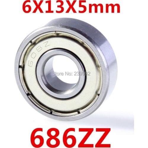 Free Shipping 686 686ZZ 6X13X5 686Z Miniatura Deep Groove Ball Bearing 686