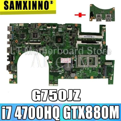 Free board + G750JZ Motherboard i7 4700HQ GTX880M For Asus G750JZ Laptop motherboard G750JZ Mainboard G750JZ Motherboard