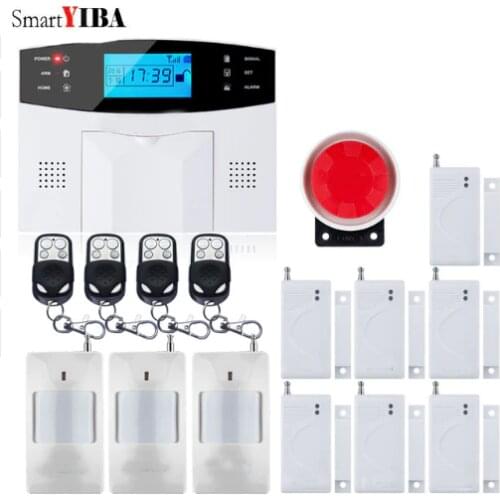 SmartYIBA GSM Home Security Alarm System Wireless Autodial Alarm Door Window Gap Sensors Home Garden Villa Burglar Alarm Kits