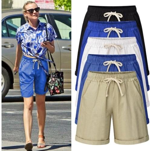 Oversized High waist Women Shorts Streetwear Summer Loose Pockets Casual Pants Plus size 7XL 8XL Female Thin Five-quarter pants