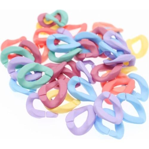 CHONGAI 50pcs Acrylic Eraser Effect Color Chain Links DIY Charm Accessories For Bag Decoration Jewelry Making Glasses Chain 24m