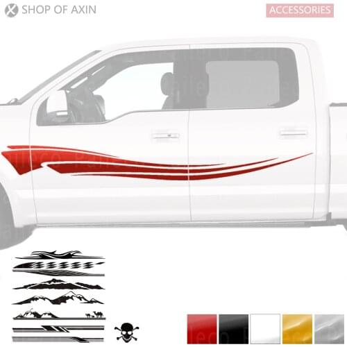 Door Faded Rocker Panel Stripes Vinyl Decal Kit Graphics Sticker (Various styles, Various colors) For F150 F 150 F-150