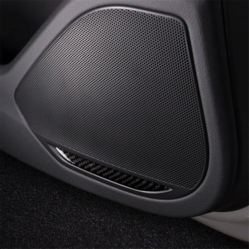Carbon Fiber Door Horn Speaker Decorative Cover Trim Sticker for Audi A4 B9 2017-2019 Car Accessories Interior Decoration