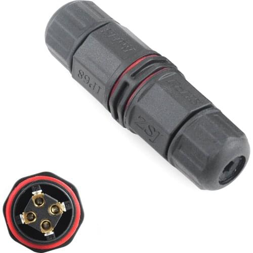 IP68 Waterproof Straight Connector Junction Box Electrical Wire Cable 4 5 Pin Connector Outdoor Plugs Socket Terminal Block