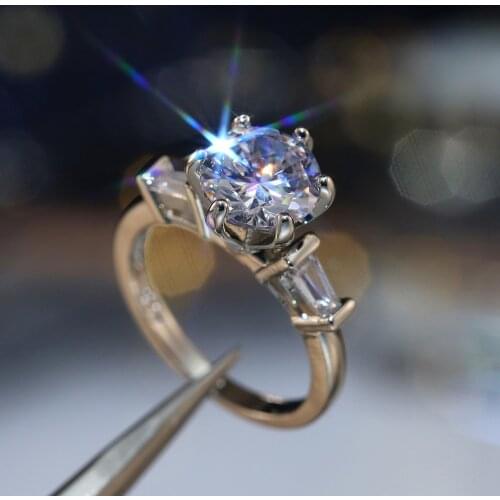 Huitan AAAAA Classic Six Claws Zircon Stone Wedding Ring Women Super Shiny Cubic Zirconia Bridal Wedding Ring Luxury Jewelry