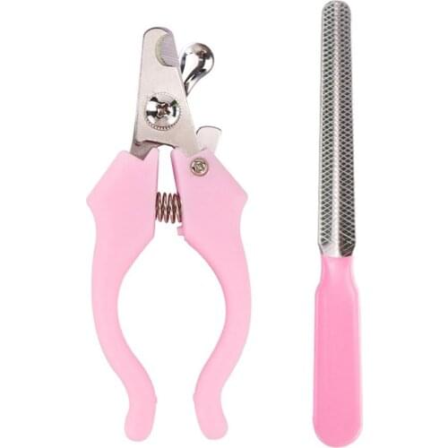 Pet Nail Clippers With File Stainless Steel Dog Nail Trimmers Cat Nail Scissors Pet Cleaning Supplies