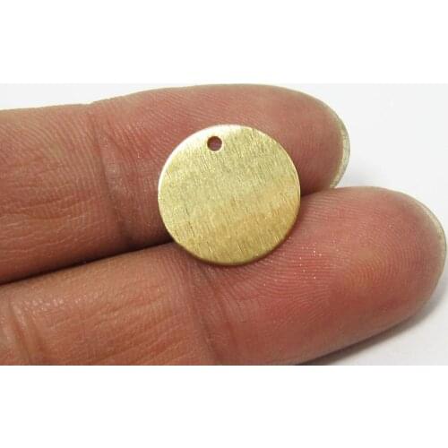 Brass charms 15x0.6mm Textured Round disc Raw brass earrings findings -50pcs R694