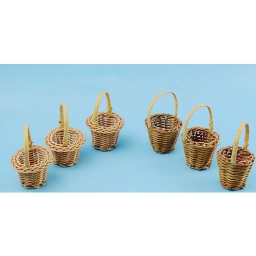Mini Rattan Weaving Storage Basket Fruit Candy Dry Flower Basket Organizer For Kindergarten Kids Gifts Decoration