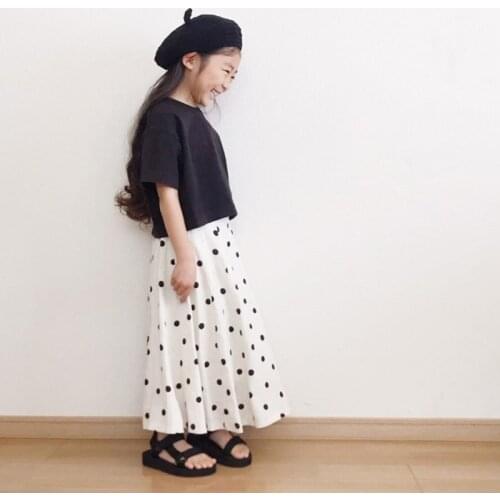 Mommy and Me Clothes Sets 2021 New Summer Mother and Daughter Casual Loose Tshirt Dots Skirts 2pcs Suits Family Matching Outfits