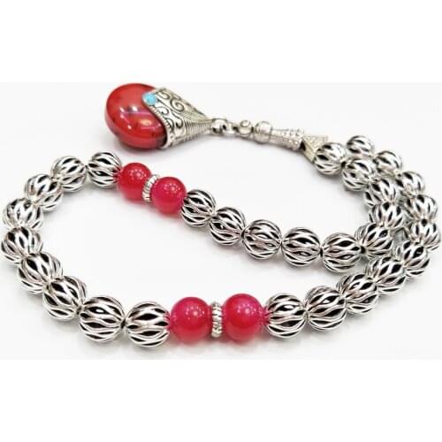 Muslim gift islamic 33 silver plated Prayer beads Muslim tasbih Misbaha Masbaha tespeeh Allah sibha tesbih