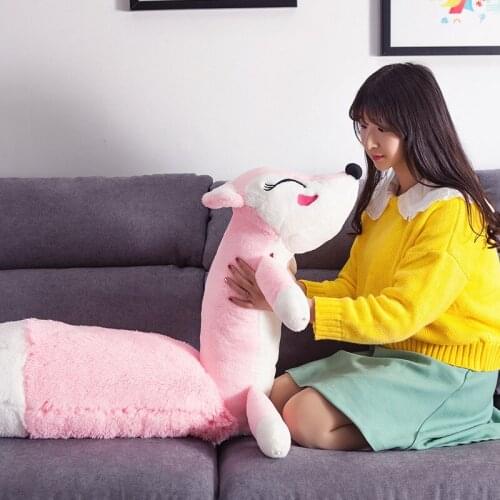 Soft Pillow 160cm Lovely Pink Fox Plush Toys Kawaii Stuffed Animal Dolls Foxes Plush Pillow Cushion Valentine Day Birthday Gift