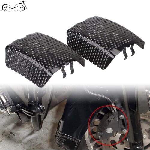 Black Front Brake Caliper Insert Set For Harley Touring Road King Electra Glide CVO Ultra Classic Anniversary08-19 V-Rod 06-19
