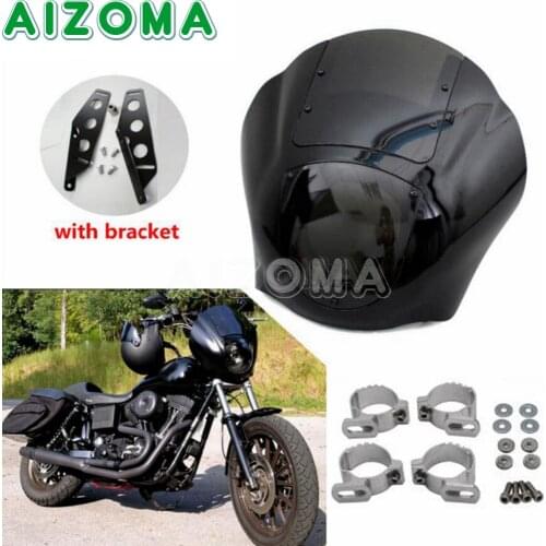 Smoke Motorcycle Quarter Front Headlight Fairing for Harley Dyna Low Rider Super Wide Glide 1986-2017 Sportster XL 1200 883 Iron