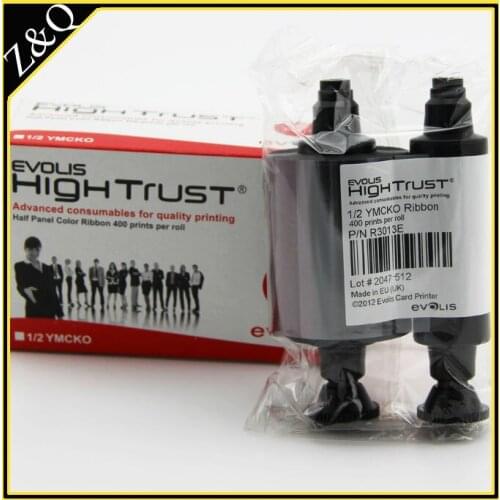 Evolis original R3013 ribbon short panel YMCKO color ribbon for use with the pebble 4,dualys ,securion