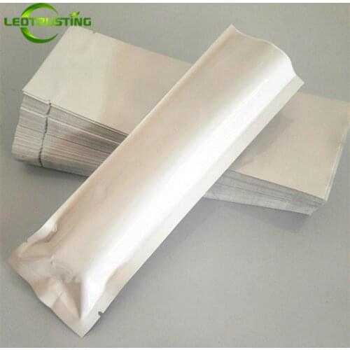 100pcs 60x180mm Open Top Glossy White Foil Bag Flat Bottom Needle Eyeliner Pen Nail Brush Nuts Coffee Powder Heat Sealing Bags