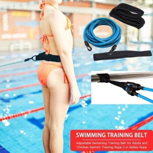 Adjustable Swimming Training Belts Swim Bungee Cords Resistance Bands Swim Tether Stationary Harness Static Swimming Belt Set