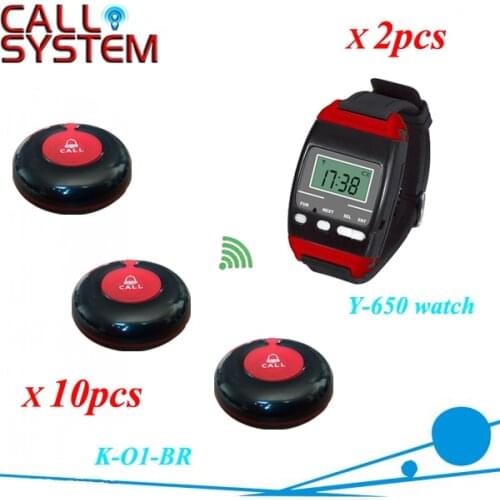 Restaurant table numbers of 2pcs waiter call pager and 10pcs different types of buzzers colorful 100% waterproof