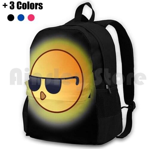 Sun With Glasses Outdoor Hiking Backpack Riding Climbing Sports Bag Summer Sun Hot Glasses Cool Poggers Sunny Yellow Bright