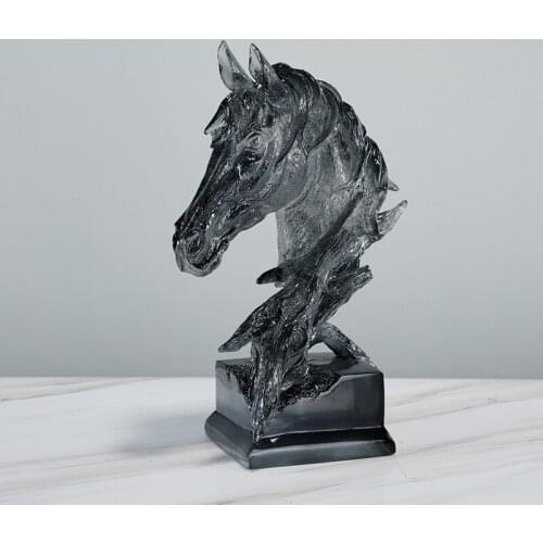 Modern Transparent Resin Horse Statue Ornaments Home Decor Living Room Decorations Study Office Room Accessories Lucky Gifts