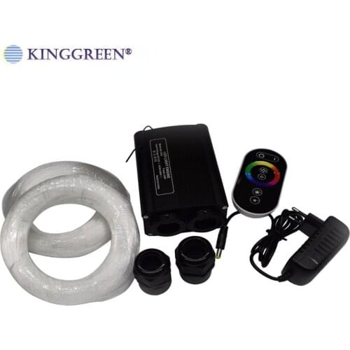 32W RGBW LED Fiber Optic Light KitRF Touch Control Double Coupling LED Engine WIth End Glow Fiber Optic Cable Kit Free Shipping