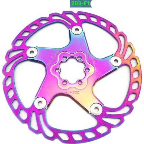 MTB Bike Brake Pad 140/160/180 / 203mm Colorful Plating Floating Disc Brake Disc Platter 180-F1- colorful