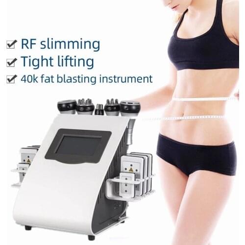 6 in 1 40K Ultrasonic Cavitation Slimming Machine Weight Loss Treatment Vacuum Laser Radio Frequency RF Liposuction For Spa