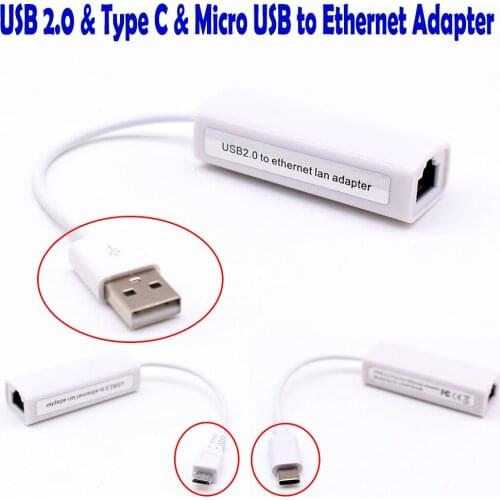 External Type C Wired Ethernet Network Card Adapter USB to Ethernet RJ45 Lan Micro USB to Lan For Win XP/7/8/10 MacBook 8152