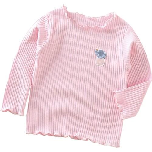 Winter Girls'Long Sleeve Childrens T-shirt Bottoming Shirt Children Spring Autumn Long Sleeves Cartoon T-shirt Girls Tops