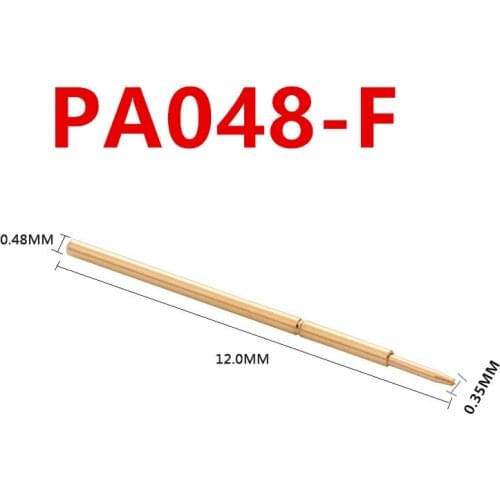 Phosphorus Copper Tube Gold Plated Electric Instrument Tool PA048-F Spring Test Probe For Testing Circuit Board 100/Package