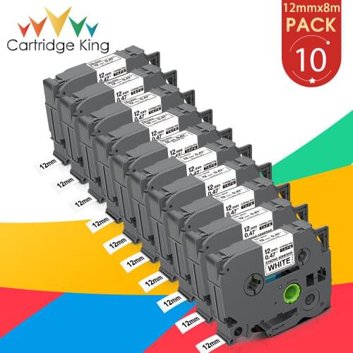 10PK 12mm TZS231 TZ White Tape TZes231 Laminated Strong Adhesive Label Ribbon Tape Compatible for Brother TZe S231 Label Maker