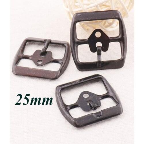 20 PCS Black Strap Buckle 1"(25mm) Fasteners Belt Square Center Bar Buckles Bag Luggage Shoes Watch Straps Webbing Purse