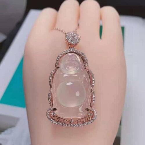2021 New 925 White Maitreya Pendant Fashion High Ice Chalcedony Necklace, Designed For Women Jewelry
