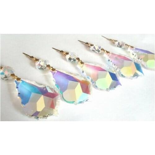 30pc AB Iridescent 50mm French Chandelier Crystal Prisms Pendalogue