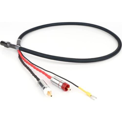 2021 Hifi audio 4 core OFC Silver Plated G5 shield RCA 5 pin DIN XLR U spade plug Audio Phono Tonearm Cable with Ground Wire