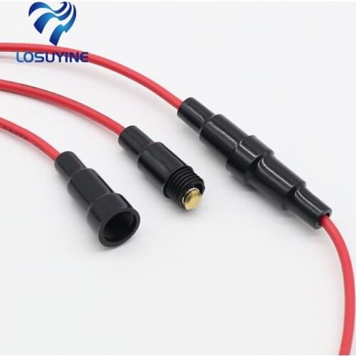 5 Pcs Screw Type 22 AWG Wire 5 x 20mm Inline Fuse Holder