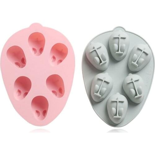 6-hole Bunny Oven Baking Mold DIY Fudge Chocolate Pudding Mold 3D Silicone Mold Cake Decorating Tool Baking Accessories