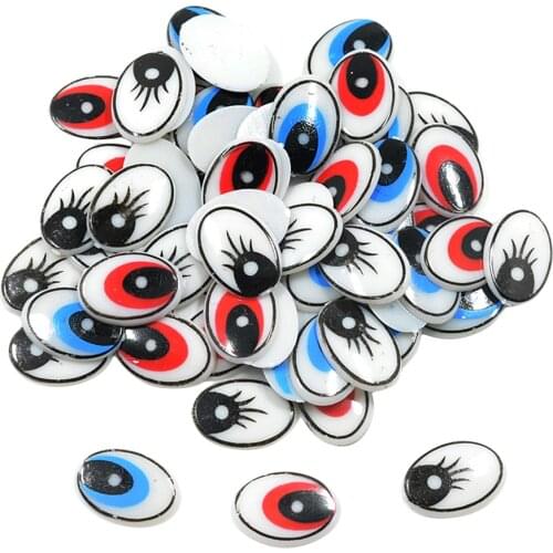 60 Pieces Plastic Safety Eyes Oval Eyes Flatback Embellishments DIY Scrapbooking Crafts Toy Accessories