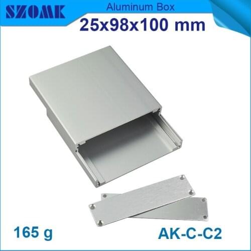 4pcs/lot aluminium enclosure box aluminum box for electronic project in silver color CPB holder case 25(H)x98(W)x100(L)mm