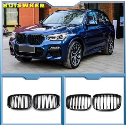 Car Front Kidney Grill For BMW3 4 X3 X4 G01 G02 G08 2018 2019 2020 Single Line 1slat Gloss Matte Black Bumper Racing Grills
