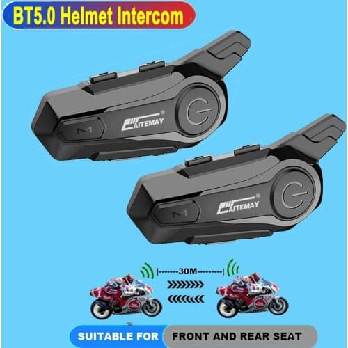 Moto Helmet Intercom Headset Bluetooth-compatible 5.0 Motorcycle Earphones Wireless Interphone Speaker Headphone Handsfree Call