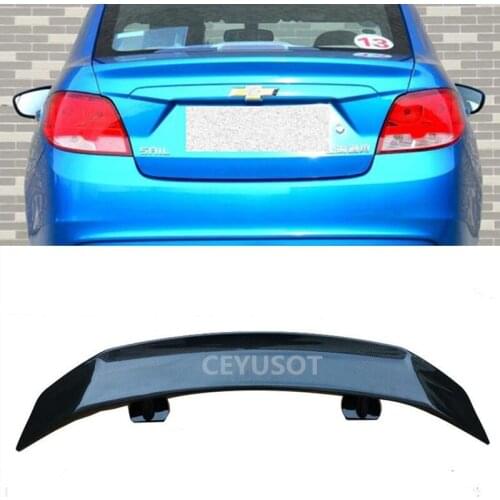 CEYUSOT FOR Universal GT Accessories Spoiler Chevrolet Sail ABS Material Car Trunk Rear Lip Tail WING Refit Black Body Kit 2000