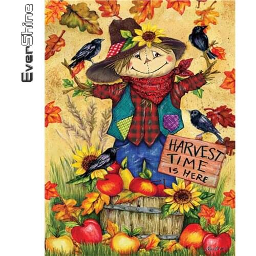 Evershine 5D DIY Diamond Embroidery Scarecrow Mosaic Art Full Square Diamond Painting Cartoon Handmade Gifts Autumn Decorations