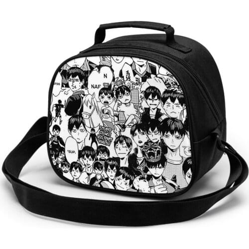 Haikyuu Children Lunch Bag Lunch Bag Student Portable Insulated Office Lunch Box Picnic Bags Thermal Food Tote Handbag