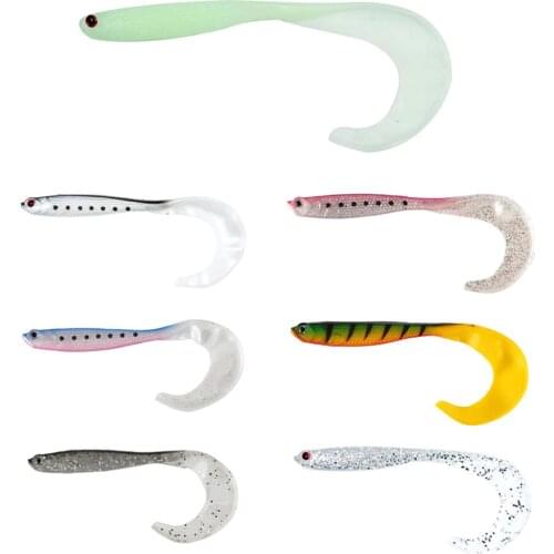 JOHNCOO 8pcs Fishing Lure Soft Silicone Bait Peche Sickle Tail for Trout Bass 12cm 6g Swimbaits Plastic Lure
