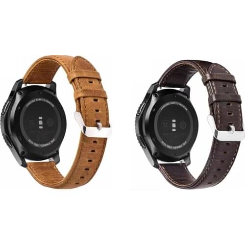 Leather strap for Samsung galaxy watch 42 46mm active sport gear S2 S3 Neo Live Ticwatch E 1 2 pro zenwatch band