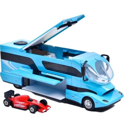 Die-cast Metal Children Toys Car Model Vehicle Kaiwei 1619 Alloy Assemble Travel Bus RV Camper with mini Cars gld2